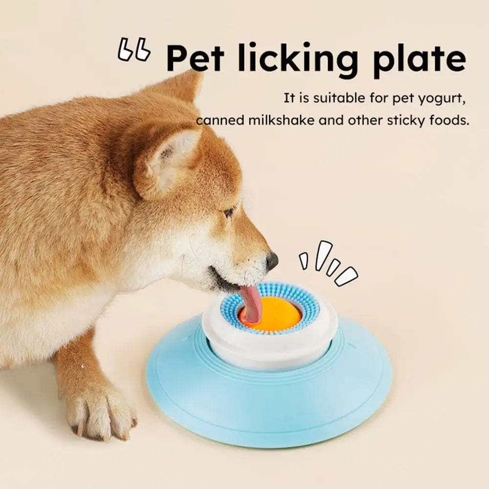 Dog Cat Licks Toys for Liquid Food, Relieve Anxiety Slow Feeder Dog Lick Ball Dispenser, Non-Slip Licking Bowl Enrichment Toys