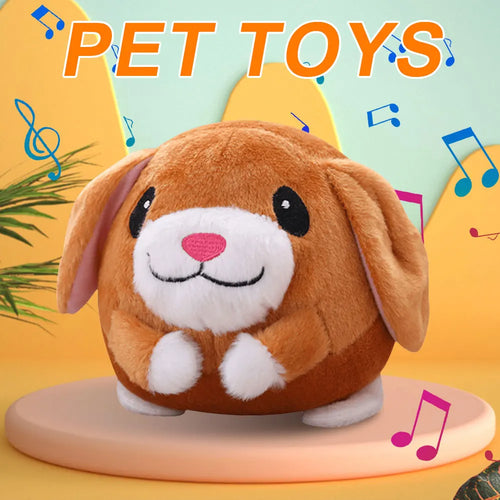 Cartoon Pig Active Moving Pet Plush Toy Washable Interactive Dog Toys USB Rechargeable Pet Bouncing Balls for Dogs Cats