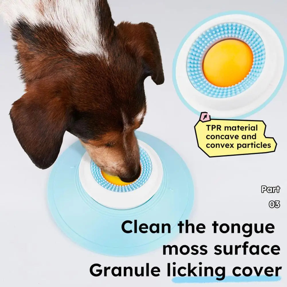 Dog Cat Licks Toys for Liquid Food, Relieve Anxiety Slow Feeder Dog Lick Ball Dispenser, Non-Slip Licking Bowl Enrichment Toys